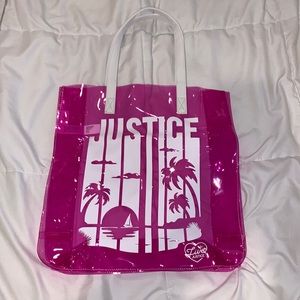 Justice Pink Transparent Tote Bag